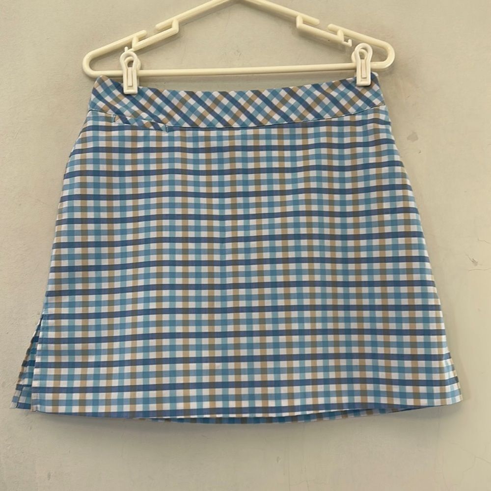 adidas Blue and White Checkered Skort